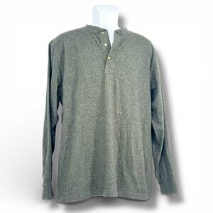 LL BEAN Men's Henley Long Sleeve T Shirt M Reg Casual Grunge Layering